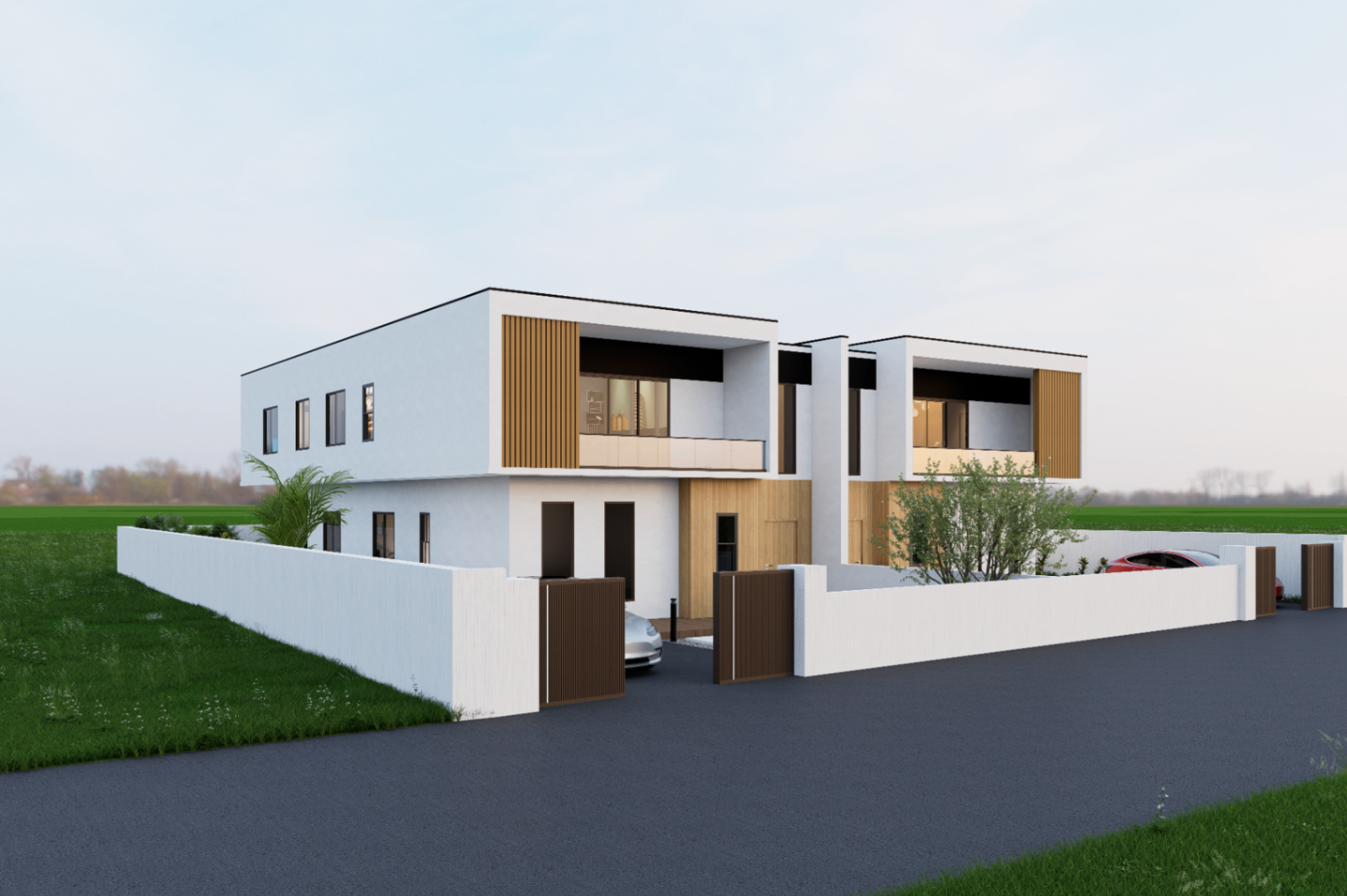 Amarah Villas left angle exterior render